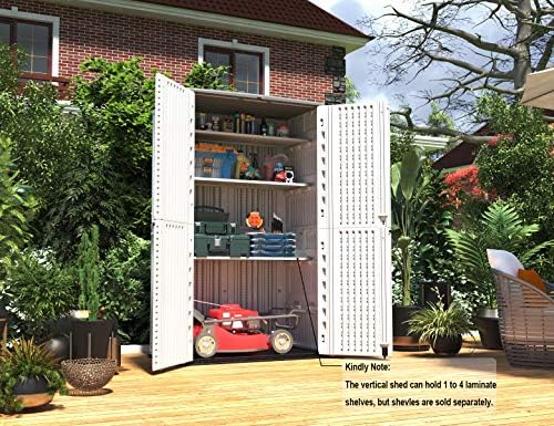 HOMSPARK Storage Shed Weather Resistance, Multi-Purpose Outdoor Storage Cabin...