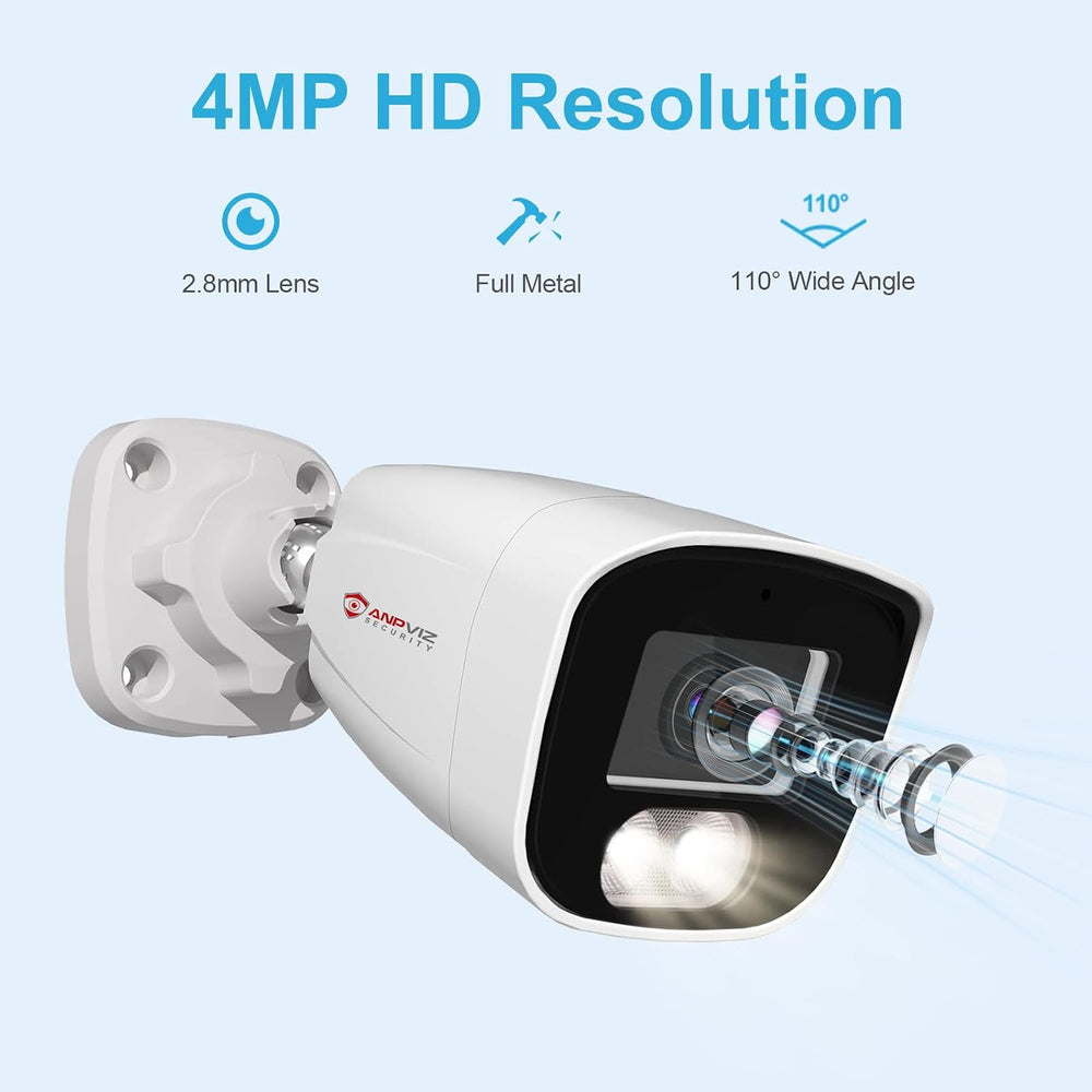 Anpviz 4MP PoE Security IP Bullet Camera with Microphone/Audio Outdoor