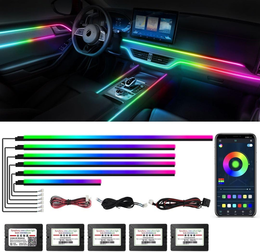 Dreamcolor Acrylic Interior Car Lights, WEBUPAR Car Accessories 6 in 1 Car LED