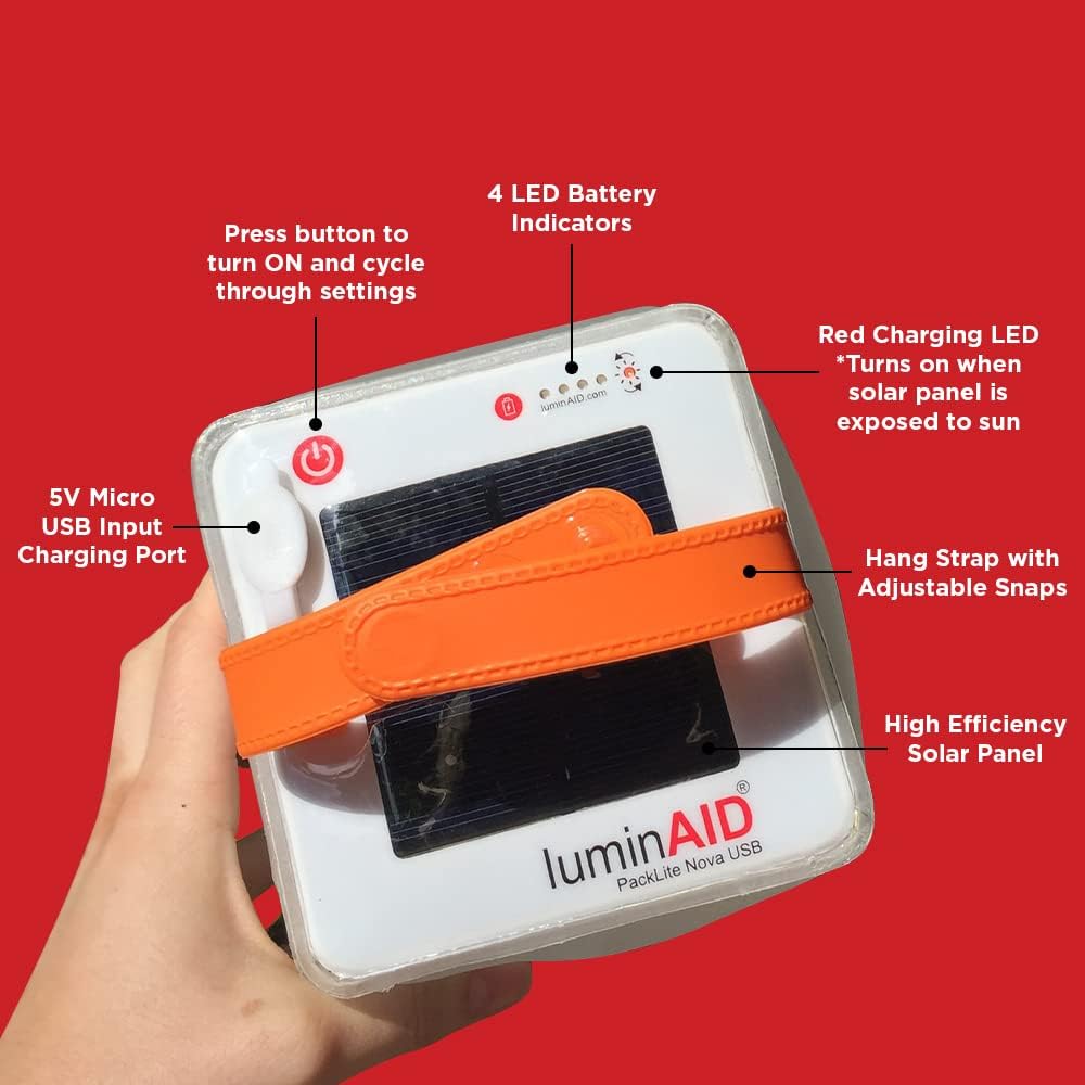 LuminAID Nova Inflatable Solar LED Lantern for Camping, Hiking & Travel