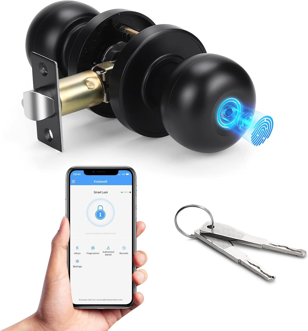 KNOBWELL Fingerprint Door Lock, Smart Door Knob, Keyless Entry Door Lock with...