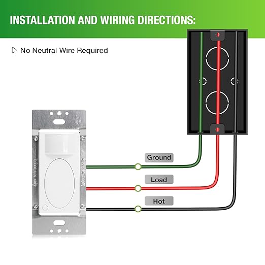 RAYZEEK Motion Sensor Light Switch, Need Ground Wire, Occupancy Sensor Switch