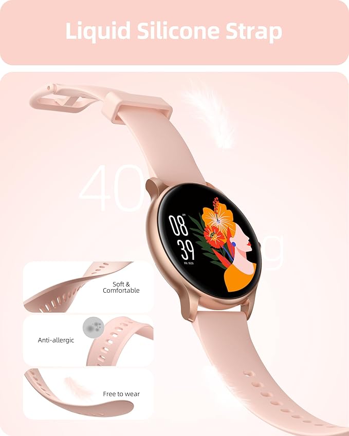 Parsonver Smart Watch for Women, HD Screen Fitness Tracker IP68 Waterproof