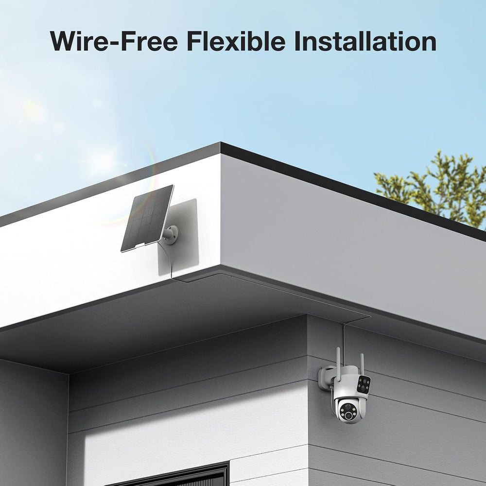 TKENPRO Dual Lens Solar Security Cameras Wireless Outdoor, 2K Full HD Video, ...