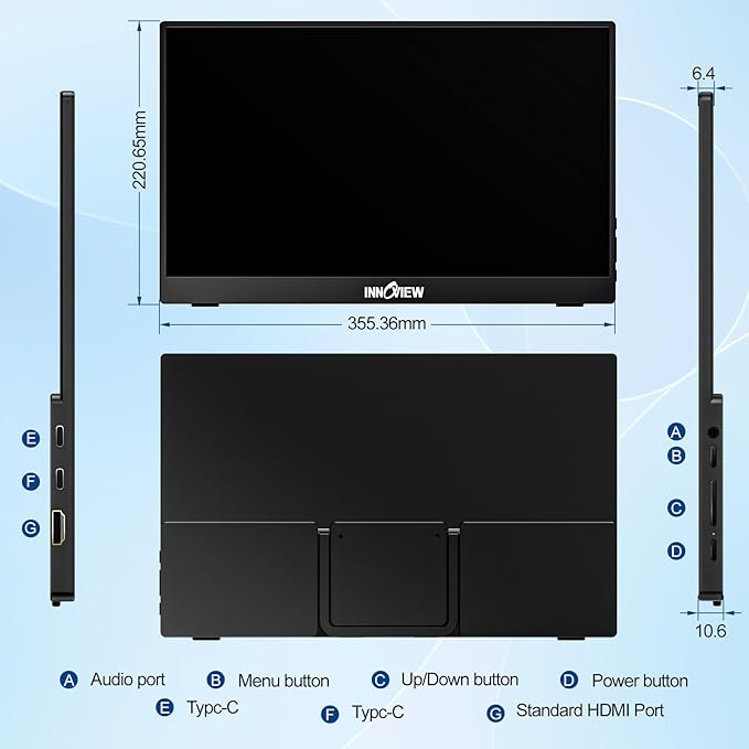 InnoView Portable Monitor 15.6" 1080P