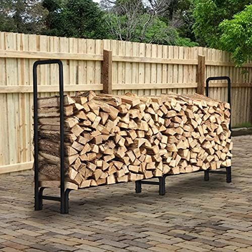 AKSG 8ft Firewood Rack Outdoor Heavy Duty Log Rack Firewood Storage Rack Fire...