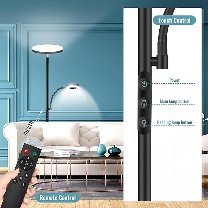 marctronic Floor Lamp, Upgraded 42W 4000LM Super Bright LED Floor Lamp