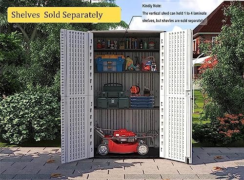 HOMSPARK Storage Shed Weather Resistance, Multi-Purpose Outdoor Storage Cabin...