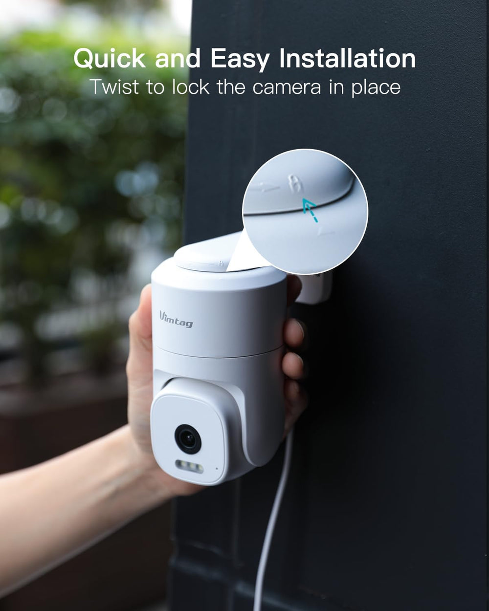 VIMTAG 2.5K Pan/Tilt Wired Outdoor Security Camera for Home, Dual-Band WiFi