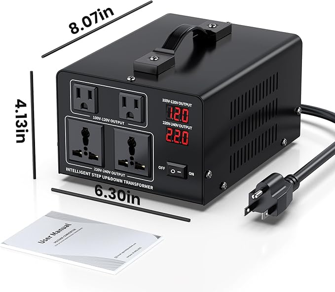 2000W Voltage Converter Transformer Step Up 110V/120V to220V/240V or Step Down