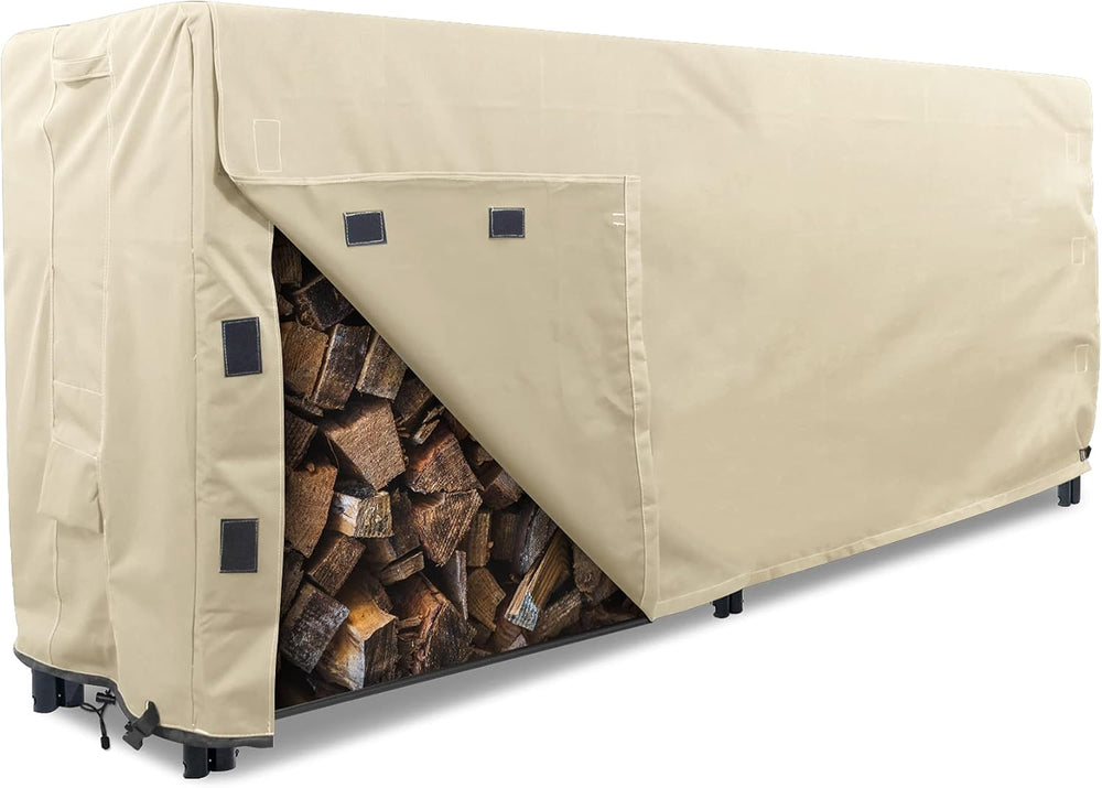 Heavy Duty Log Rack Cover - 8 Feet - Sahara Series - Beige
