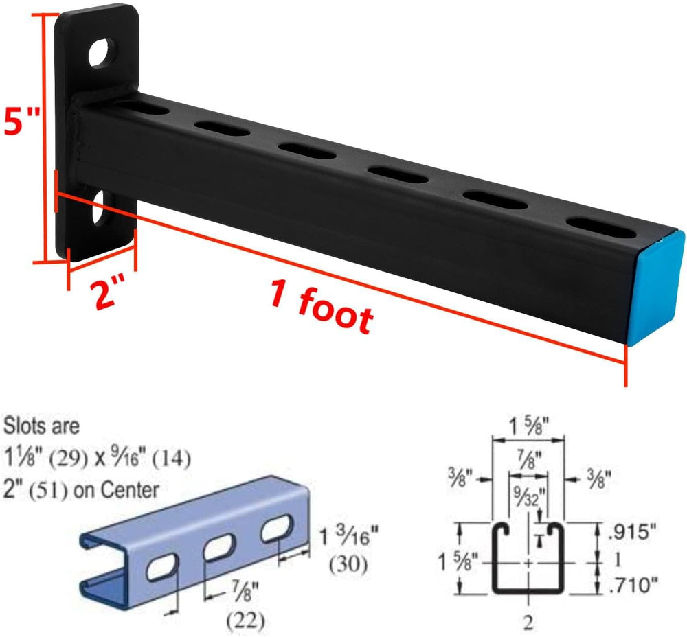 4 PCS Steel Shelf Bracket,Display Bracket,DIY Projects,Metal Strut Channel,St...