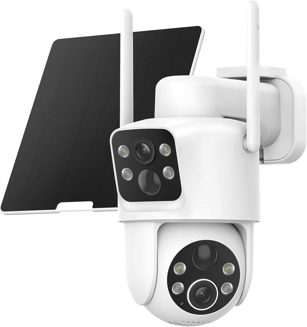 TKENPRO Dual Lens Solar Security Cameras Wireless Outdoor, 2K Full HD Video, ...