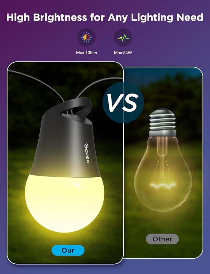 Govee Smart Outdoor String Lights 2, 48ft Outdoor Lights
