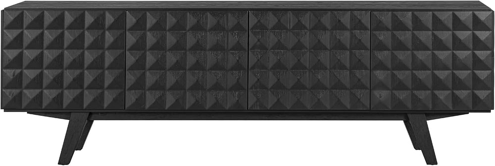 NTC Sapa Mid-Century Modern Solid Wood TV Stand 4-Door Media Console with Car...