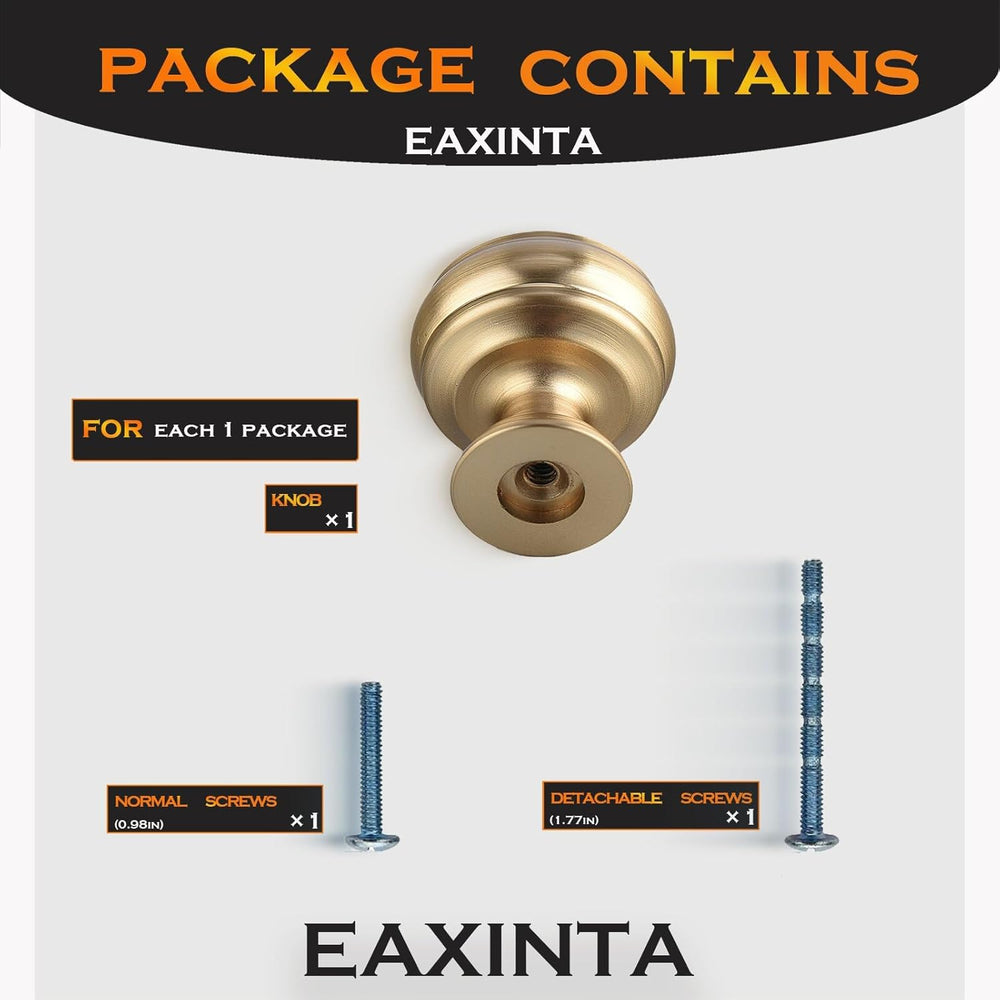 10 Pack Champagne Bronze Cabinet Knobs, 1-1/4 Inch Zinc Alloy Knob | Modern F...