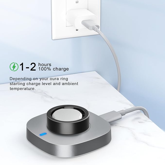 ZOOROO Charger Compatible with Oura Ring Gen 3 Size 8, Fast Charging Dock with