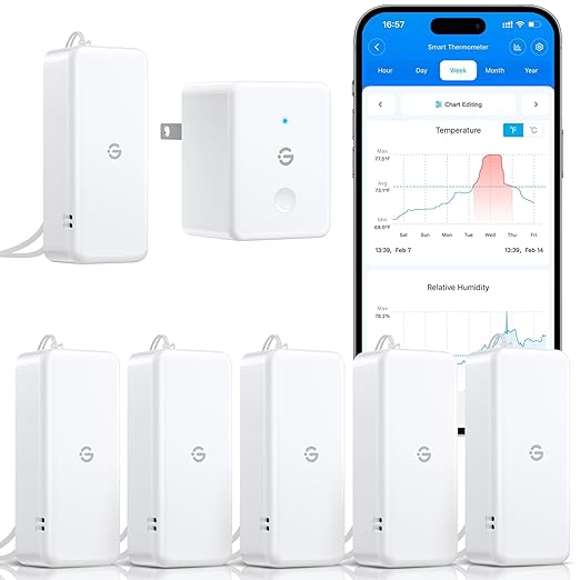 GoveeLife 2.0 WiFi Hygrometer Thermometer 6 Pack, Smart Humidity Temperature