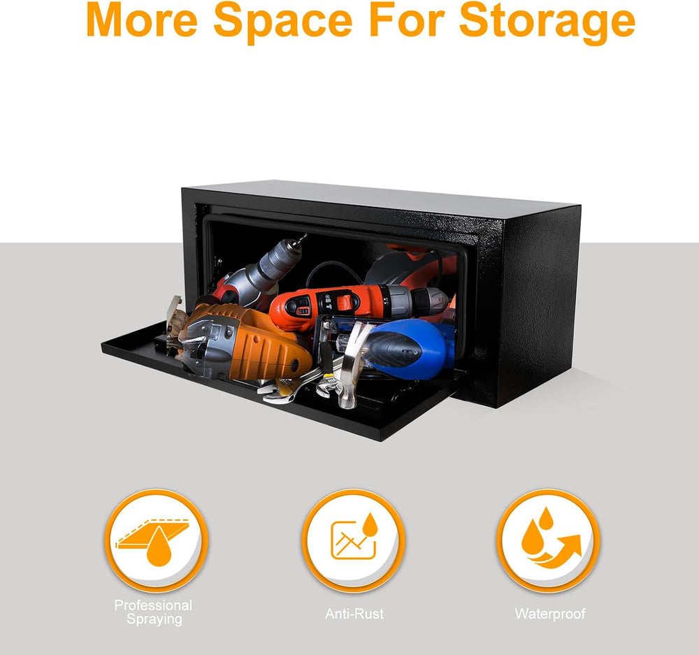 Underbody Truck Box Steel Storage Tool Box,27.5 x 10.5 x 10 Tool Chest Organi...