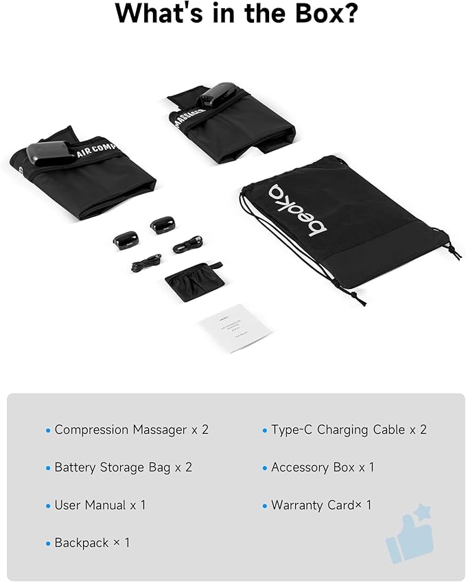 beoka Leg Massager for Circulation and Pain Relief, Leg Recovery System for