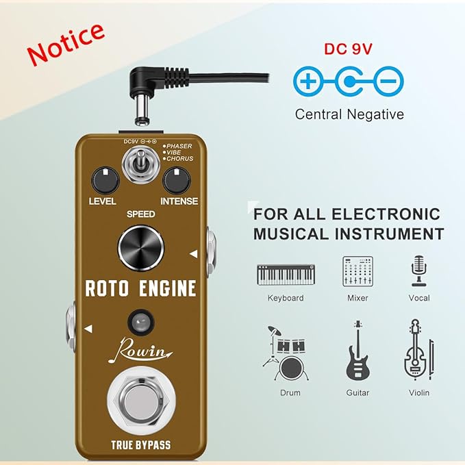 Rowin ROTO ENGINE Rotary Speaker Simulator Effect Pedal Mini Digital Guitar