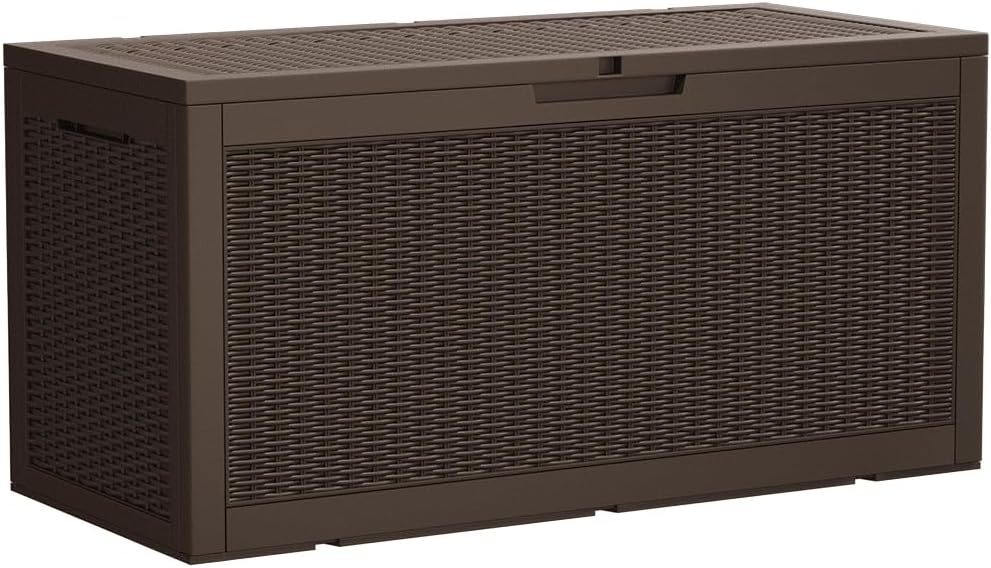 Devoko 95 Gallon Deck Box Large Resin Outdoor Storage Box, Waterproof and UV ...