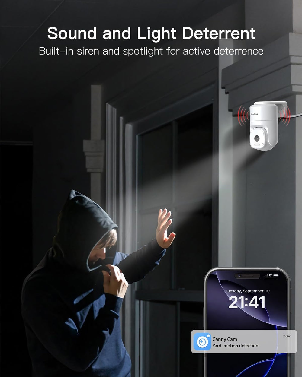 VIMTAG 2.5K Pan/Tilt Wired Outdoor Security Camera for Home, Dual-Band WiFi
