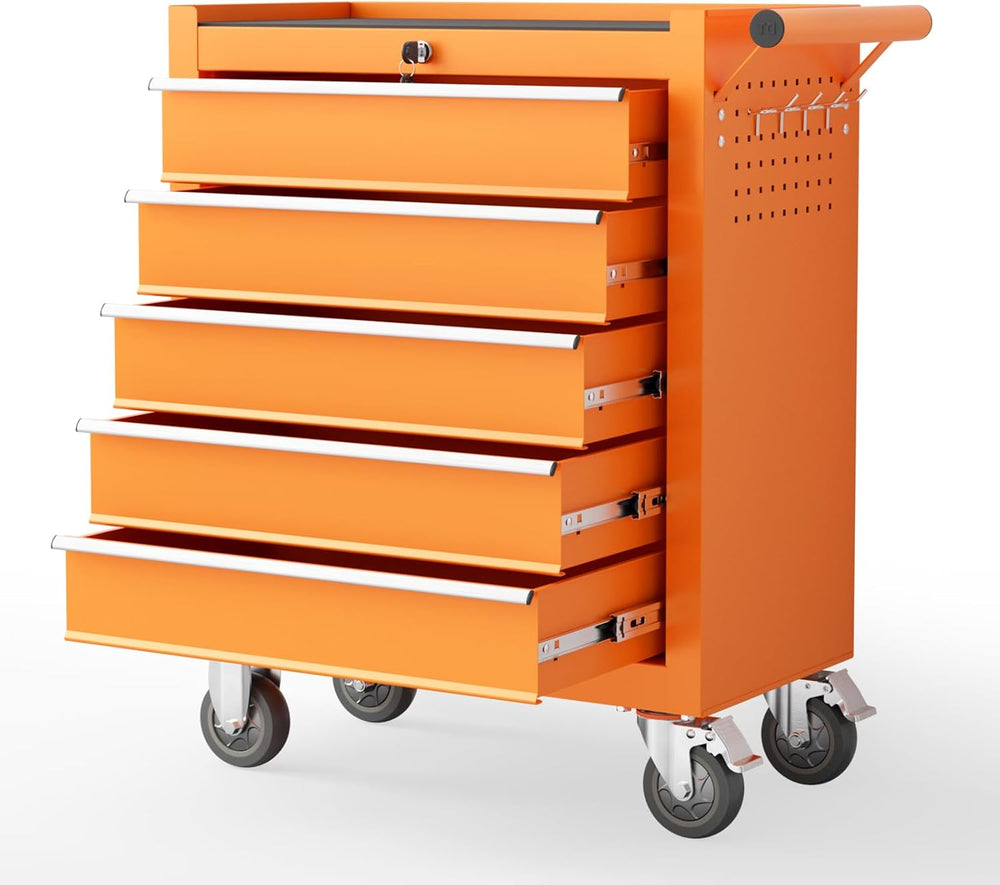 5 Drawers Rolling Tool Chest with Wheels, Portable Rolling Tool Boxes with Wh...