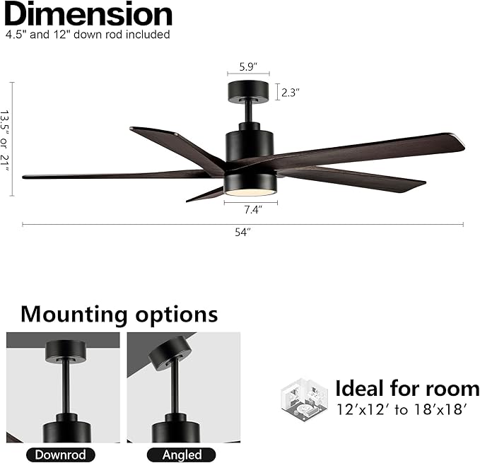 WINGBO 54 Inch DC Ceiling Fan