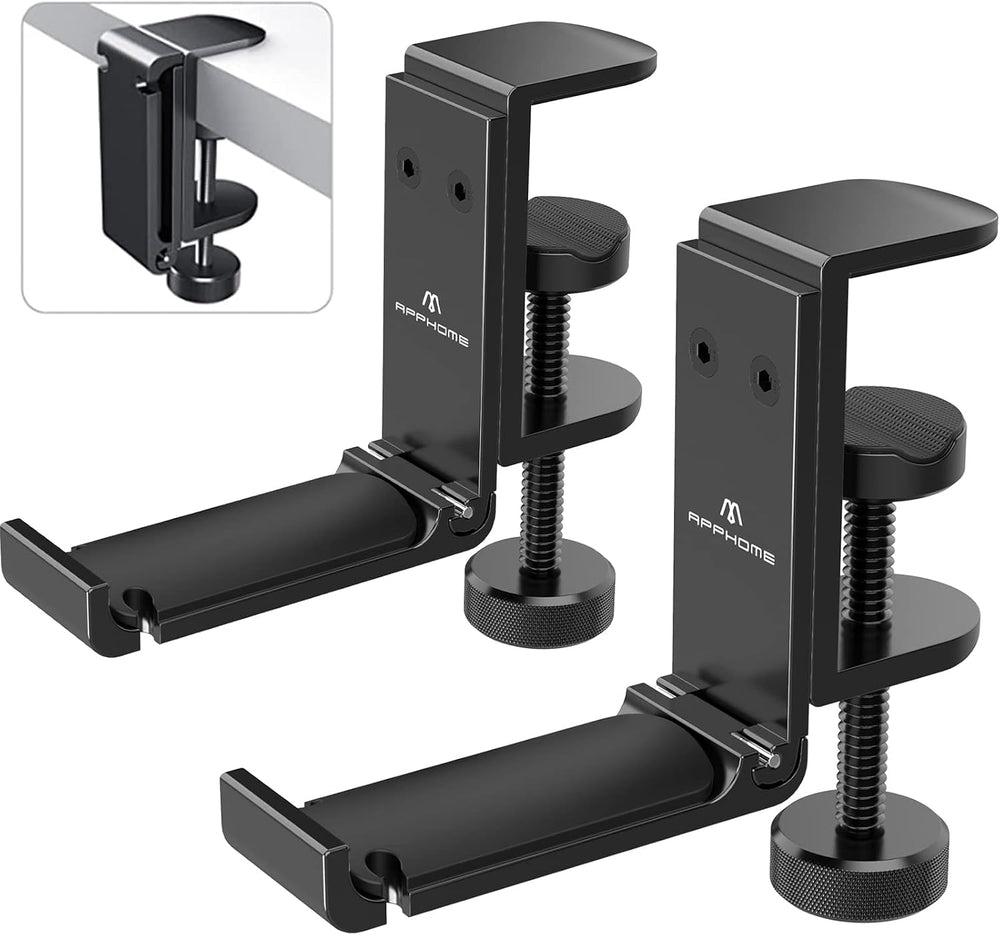 APPHOME 2Pack Upgrade Foldable Headphone Stand Under Desk PC Gaming Headset