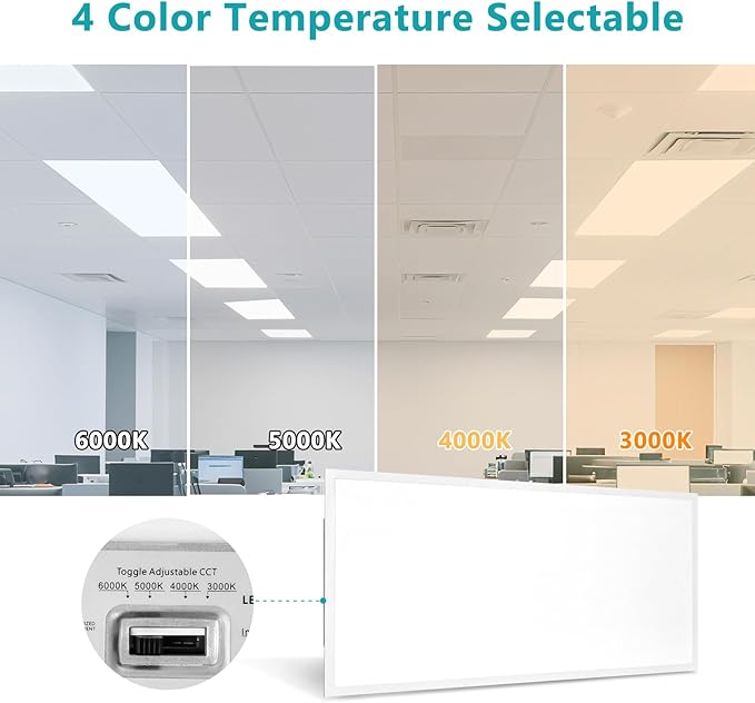 VocgoUU 2x4 LED Flat Panel Light – 12 Pack, 3 Wattage 40W/50W/60W & 4 CCT