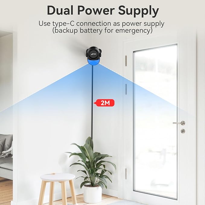 CPVAN WiFi Motion Sensor Alarm, 125dB Wireless Smart PIR Motion Detector Alarm
