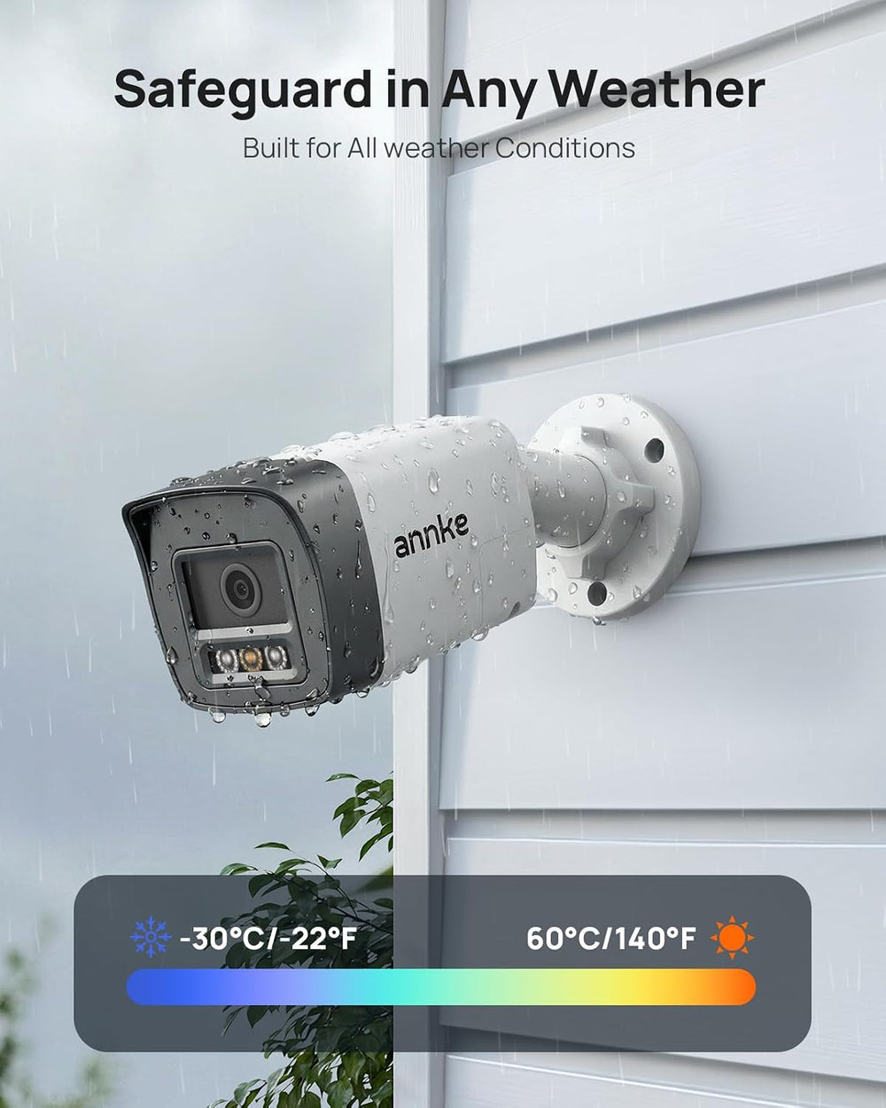 ANNKE 5MP PoE Security Bullet Camera with Red & Blue Light Alarm, 123° FOV