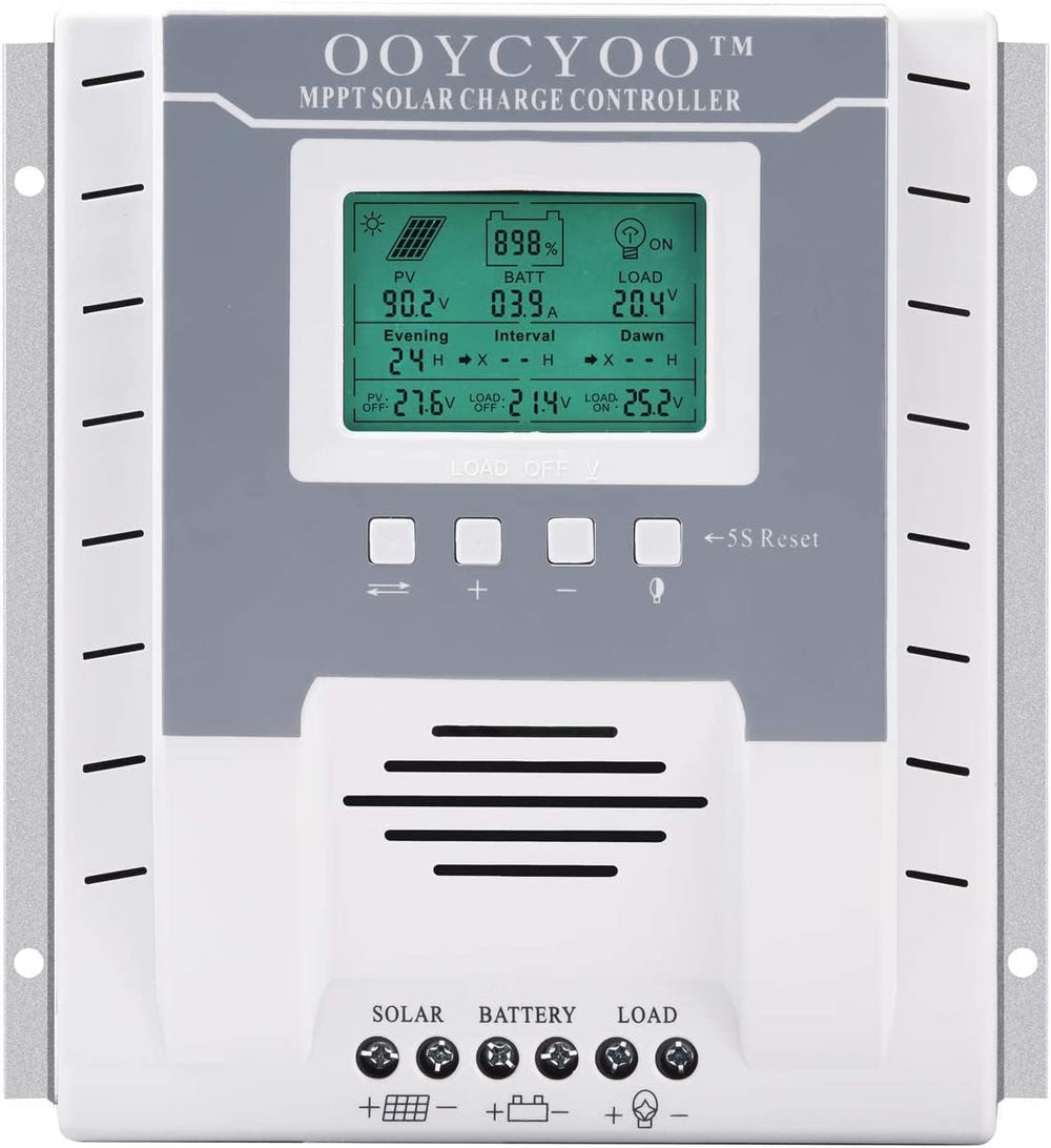 OOYCYOO MPPT Charge Controller 60 amp 12V/24V Auto, 60A Solar Panel Charge