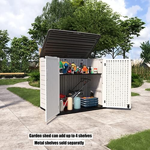 Mrosaa Large Horizontal Storage Sheds,38 cu.ft. Outdoor Storage Box for Garde...