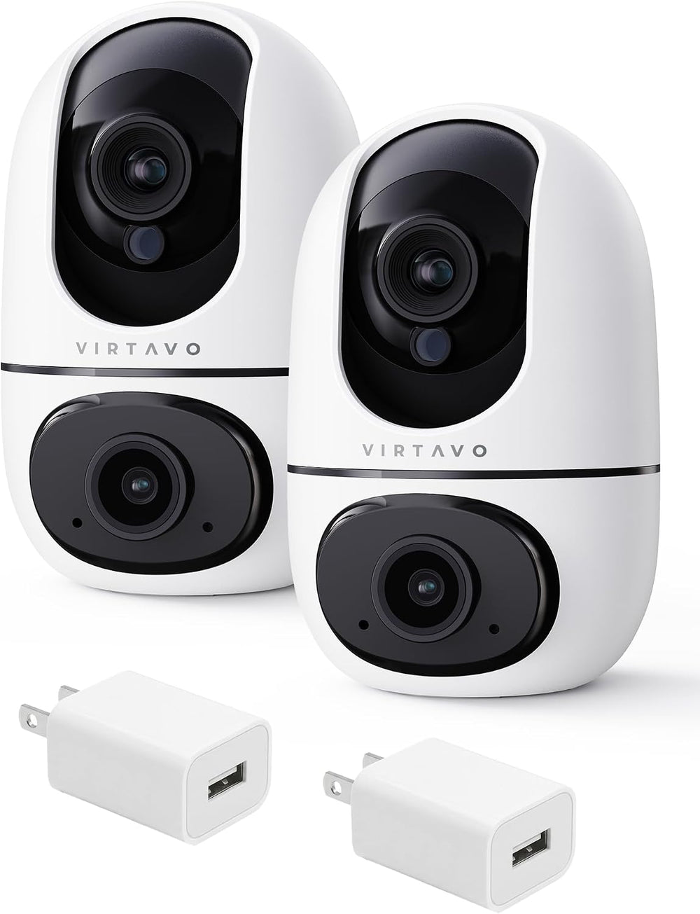 virtavo XD1 Indoor Pet & Baby Camera, No Subscription Required, Dual-Lens...