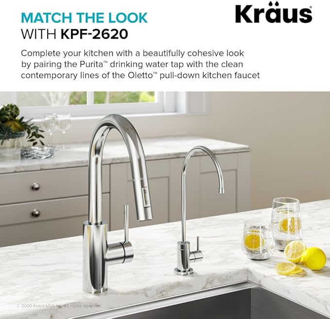 KRAUS Purita 100% Lead-Free Kitchen Water Filter Faucet in Chrome