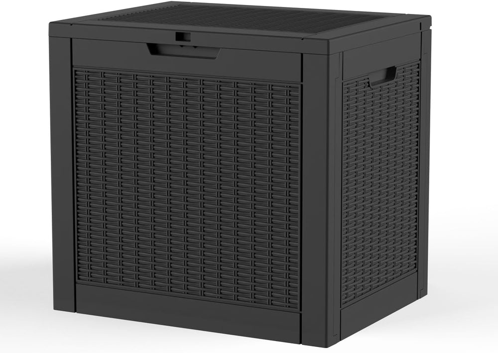 Vixzen 36 Gallon Deck Boxes Outdoor Waterproof, Lockable Resin Storage Box wi...