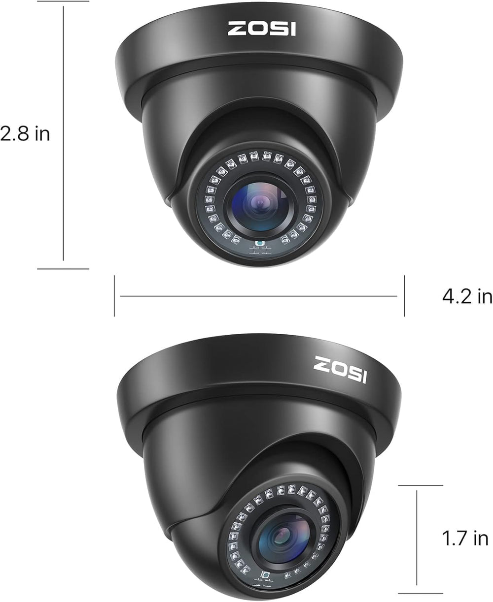 ZOSI 4 Pack 1080P CCTV Dome Security Cameras, HD-TVI Outdoor Indoor Cam