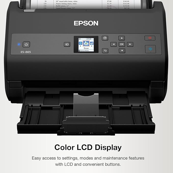 Epson Workforce ES-865 High Speed Color Duplex Document Scanner