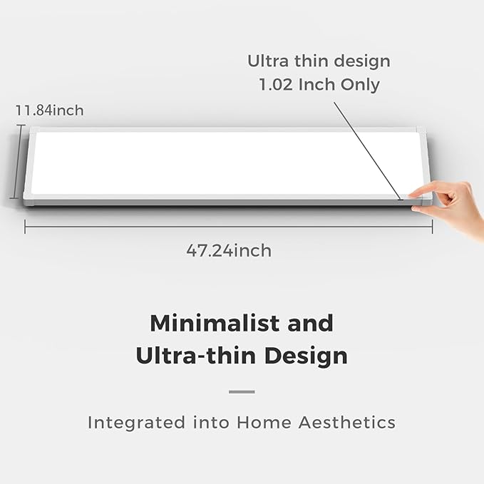 AIKVSXER 36 Pack 1x4 FT LED Flat Panel Light Surface Mount,