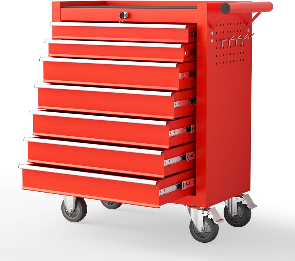 7 Drawers Rolling Tool Chest with Wheels, Portable Rolling Tool Boxes with Wh...