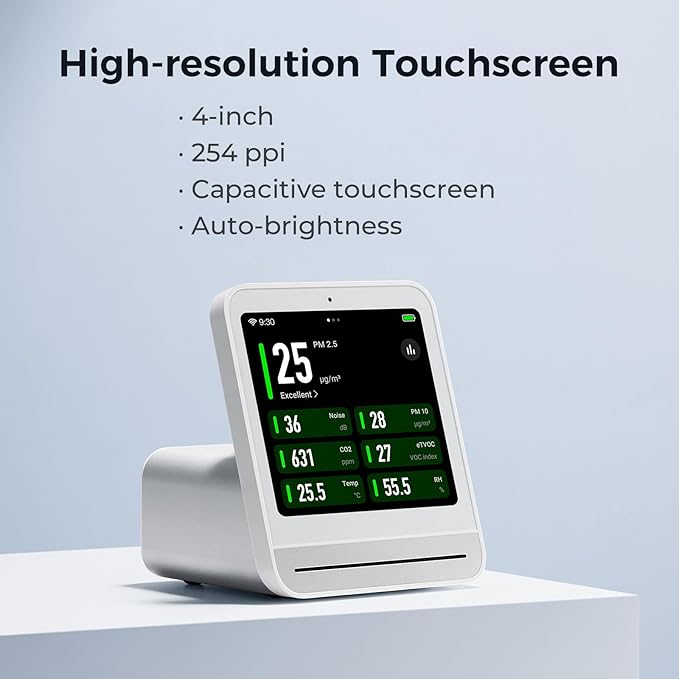 Qingping Air Quality Monitor Gen 2, Air Quality Monitor Indoor Detects PM2.5
