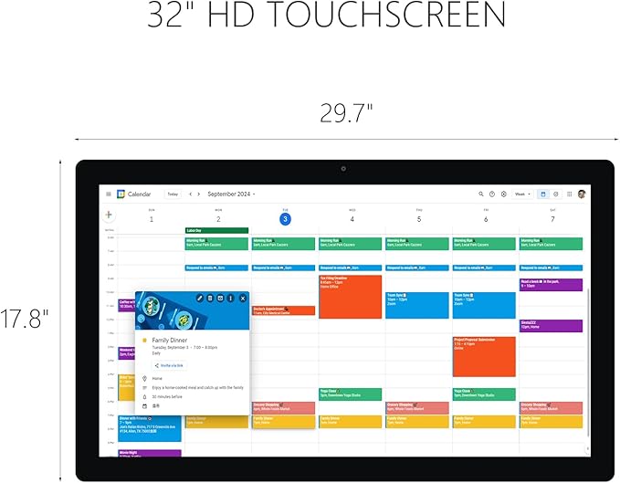 WOGO 32 inch Digital Calendar & Chore Chart, Touchscreen Interactive Monitor