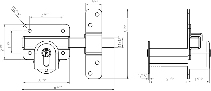 GateMate Long Throw Gate Lock 1490096, Euro Profile Keyed Both Sides Gate Lock