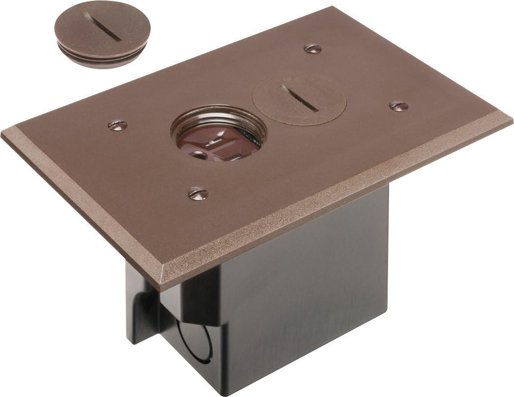 Arlington FLBR101BR Electrical Box Floor Kit with Outlet and Oversized Plasti...