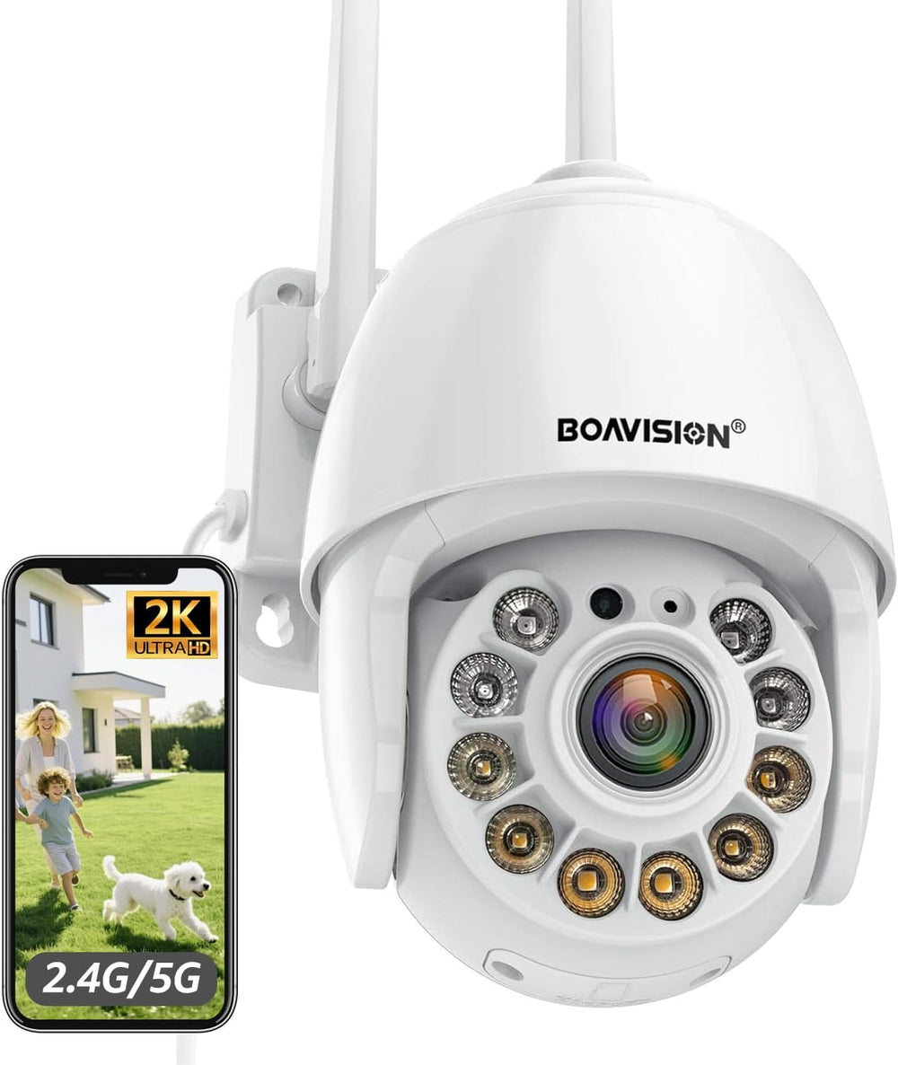BOAVISION 2K Security Camera Outdoor, Wireless WiFi IP Camera Home Security S...