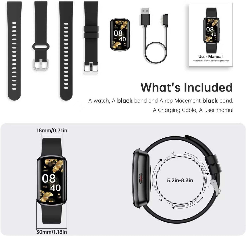 Health Fitness Tracker with 24/7 Heart Rate, Smart Watch with Blood Pressure ...