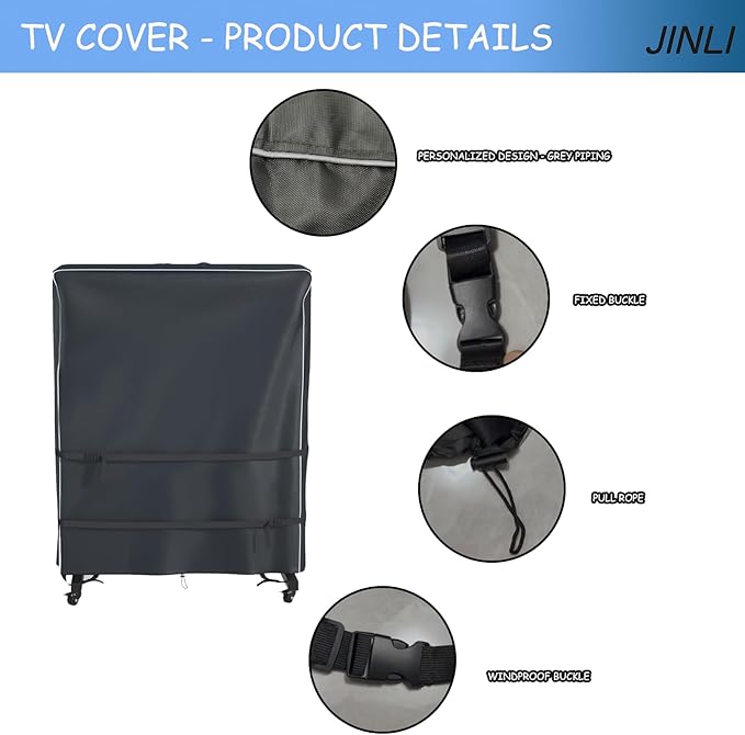 JINLI 70-75 inch outdoor TV trolley cover, courtyard TV cover, Oxford fabric
