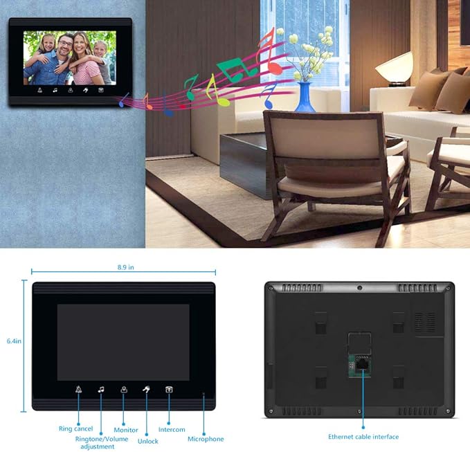 AMOCAM Upgrade Versions 2 Units Apartment Intercom System 7 inch Touch Monitor